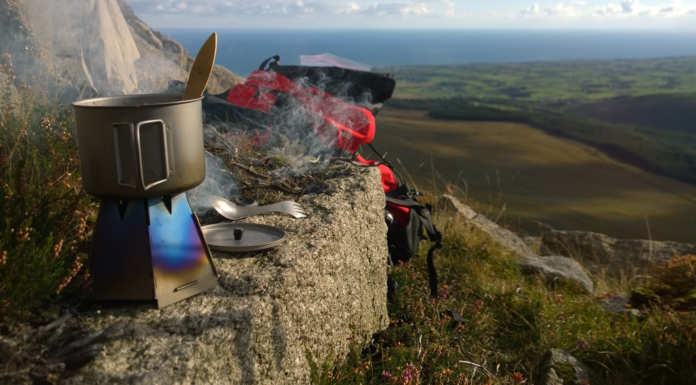 A wood-burning-camping-stove : The Vargo Hexagon